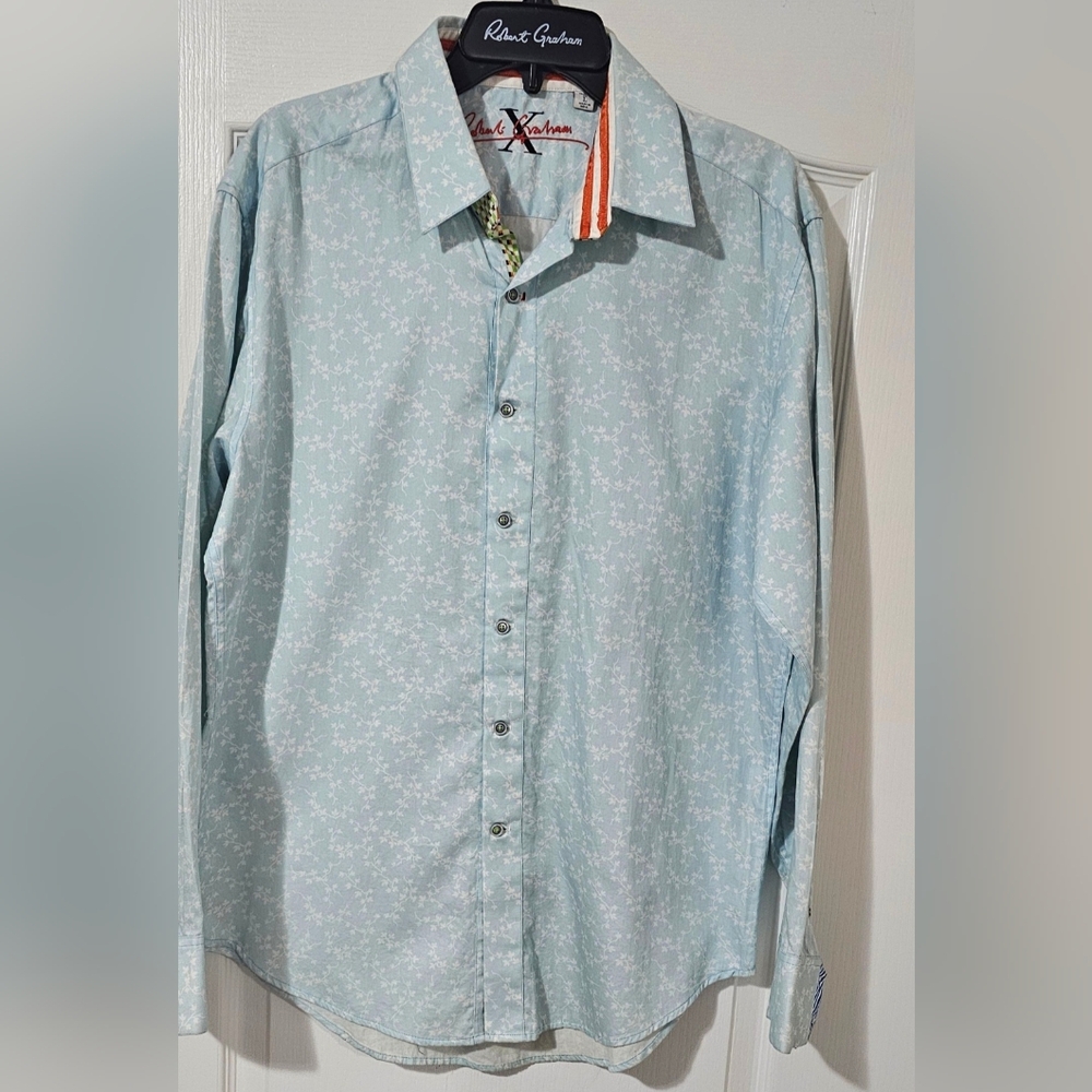 Robert Graham Sky Blue Floral Button Down Shirt